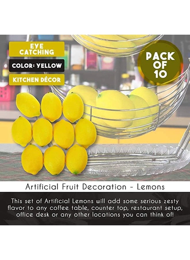 jaexest 10-Piece Artificial Lemon Set – Lifelike Fake Fruit Plastic Decorations for Home, Kitchen, Party & Festival Display – Bright Yellow Faux Citrus for Centerpieces, Table Styling & Year-Round Freshness - Image 4